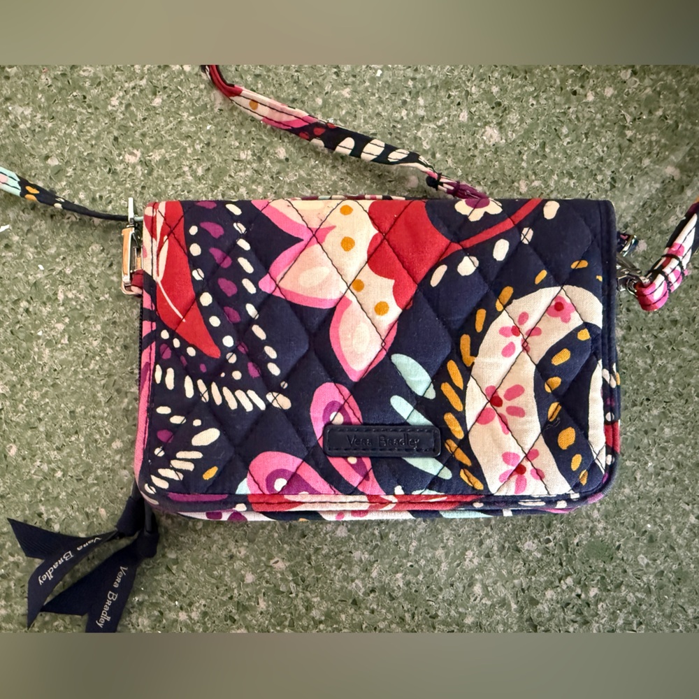 Vera Bradley Navy Floral Quilted Bag